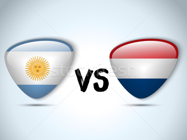 Stock photo: Argentina versus Netherlands Flag Soccer Game