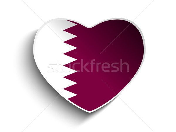 Katar bandera corazón papel etiqueta vector Foto stock © gubh83