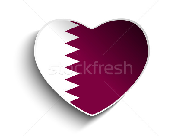 Qatar pavillon coeur papier vignette vecteur [[stock_photo]] © gubh83