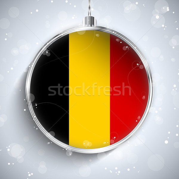 Merry Christmas Silver Ball with Flag Belgium Stock photo © gubh83