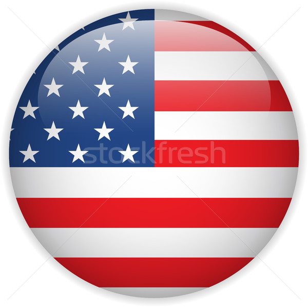 Соединенные Штаты флаг кнопки вектора стекла Сток-фото © gubh83