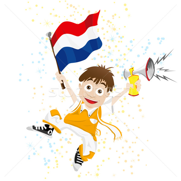 Foto stock: Holandês · esportes · ventilador · bandeira · chifre · vetor