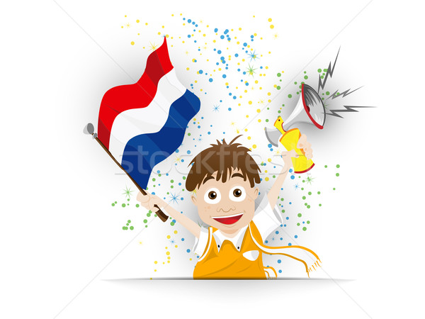 Сток-фото: Нидерланды · Футбол · вентилятор · флаг · Cartoon · вектора
