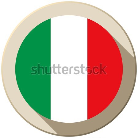 Stock photo: Italy Flag Button Icon Modern