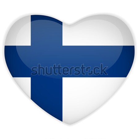 Finlandia banderą przycisk wektora szkła Zdjęcia stock © gubh83