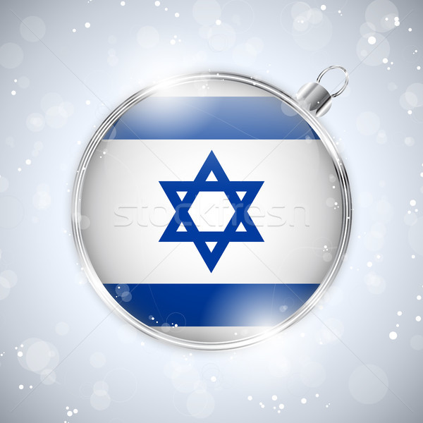 Merry Christmas Silver Ball with Flag Israel Stock photo © gubh83