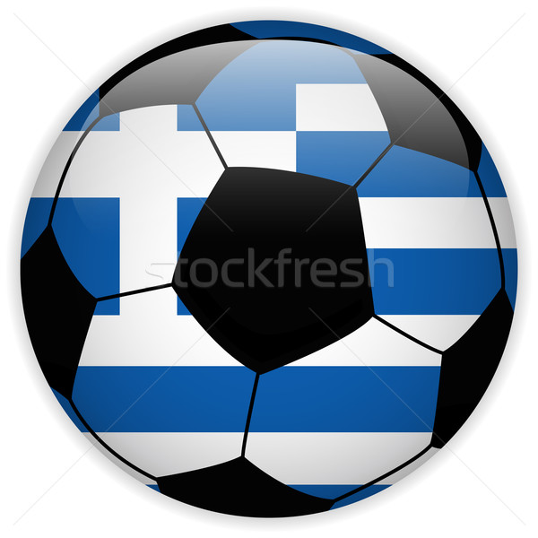 Foto stock: Grécia · bandeira · futebol · vetor · mundo · futebol