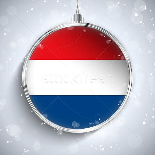 Merry Christmas Silver Ball with Flag Netherlands Stock photo © gubh83