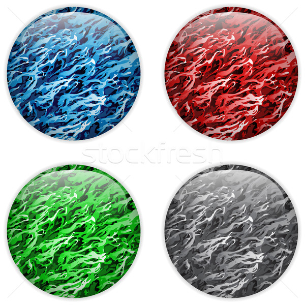 Glass Circle Button Colorful Neon Waves Stock photo © gubh83