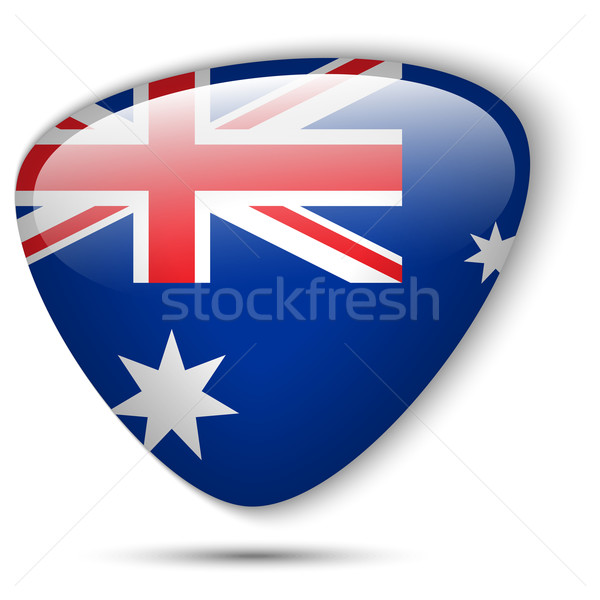 Stock foto: Australien · Flagge · glänzend · Taste · Vektor · Glas