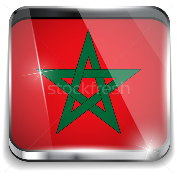 Marokkó zászló okostelefon alkalmazás tér gombok Stock fotó © gubh83