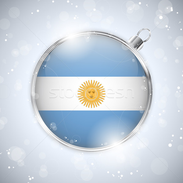 [[stock_photo]]: Joyeux · Noël · argent · balle · pavillon · Argentine