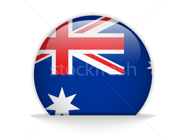 Stock foto: Australien · Flagge · glänzend · Taste · Vektor · Glas