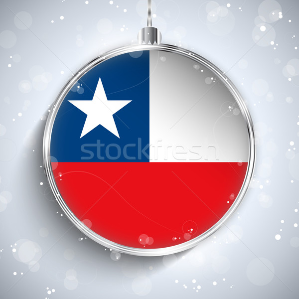 Stock foto: Heiter · Weihnachten · Silber · Ball · Flagge · Chile