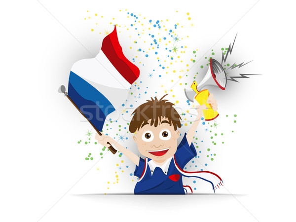 Foto stock: Francia · fútbol · ventilador · bandera · Cartoon · vector