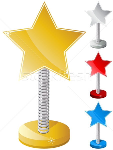 Set of Colorful Star Shaped Text Box on Metal Spring Stock photo © gubh83