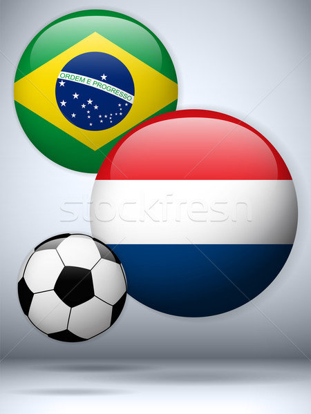 Netherlands versus Brazil Flag Soccer Game Stock photo © gubh83