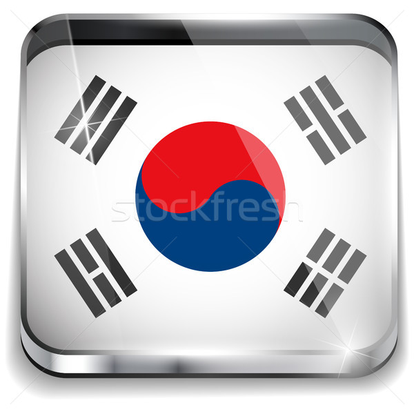 Coreea de Sud pavilion smartphone cerere pătrat butoane Imagine de stoc © gubh83
