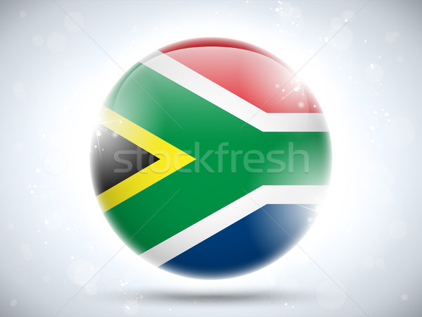 Sudafrica bandiera lucido pulsante vettore vetro Foto d'archivio © gubh83