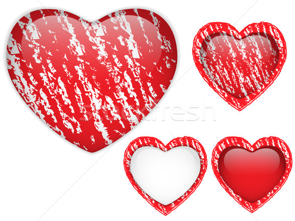 Stock fotó: Piros · szív · üveg · kréta · valentin · nap · vektor