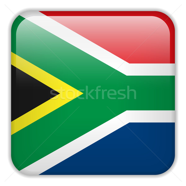 Stockfoto: South · Africa · vlag · smartphone · toepassing · vierkante · knoppen