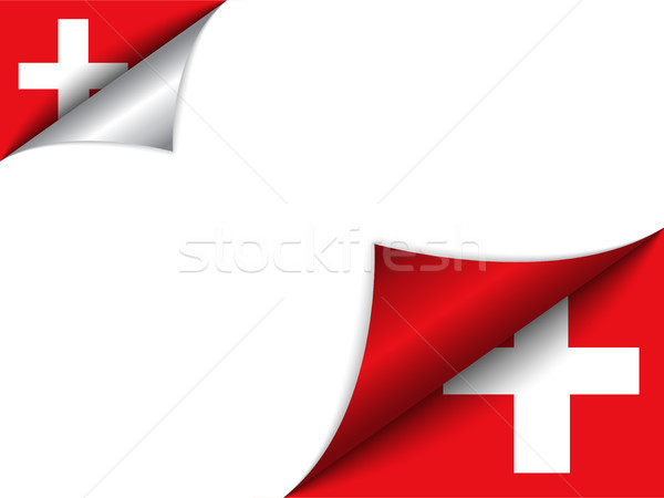 Switzerland Country Flag Turning Page Stock photo © gubh83
