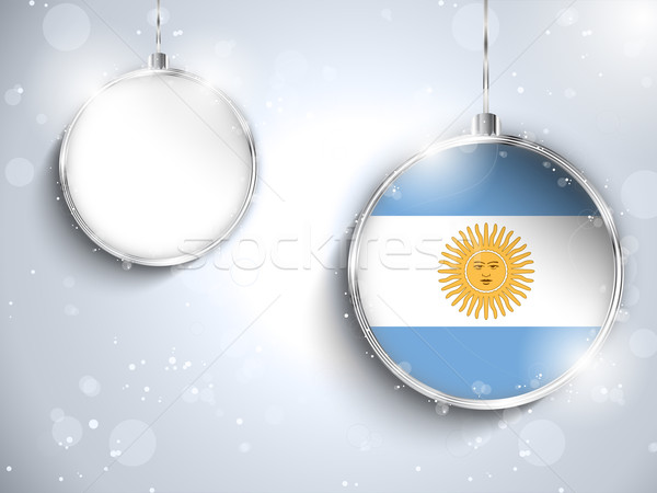 Merry Christmas Silver Ball with Flag Argentina Stock photo © gubh83