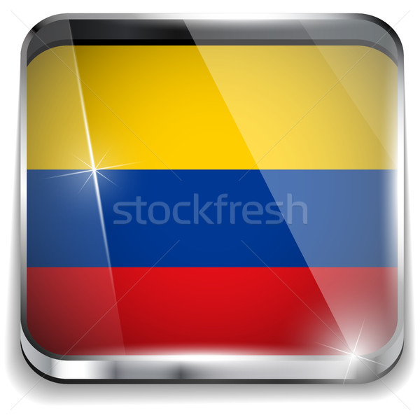 Колумбия флаг смартфон применение квадратный Кнопки Сток-фото © gubh83