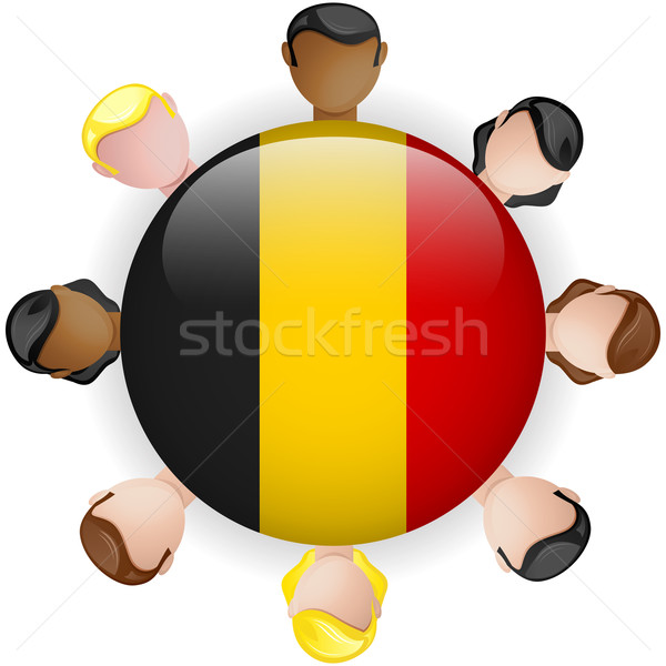 Belgio bandiera pulsante lavoro di squadra persone gruppo Foto d'archivio © gubh83