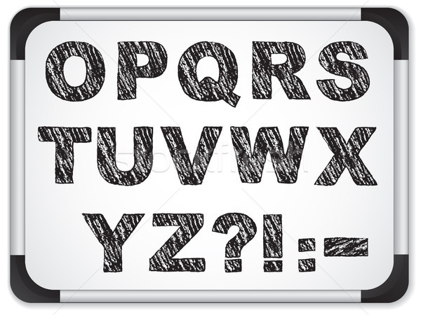 Stock photo: Black Alphabet on Whiteboard