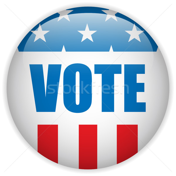 Verenigde Staten verkiezing stemming knop vector Blauw Stockfoto © gubh83