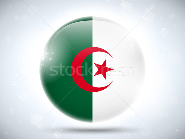 [[stock_photo]]: Algérie · pavillon · bouton · vecteur · verre