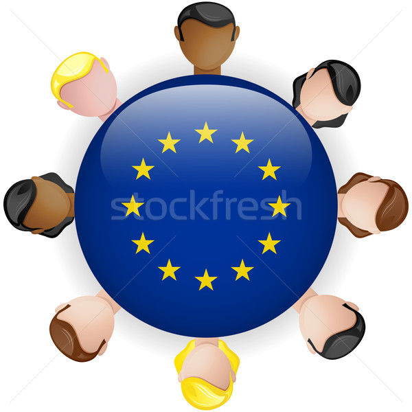 Europa bandiera pulsante lavoro di squadra persone gruppo Foto d'archivio © gubh83