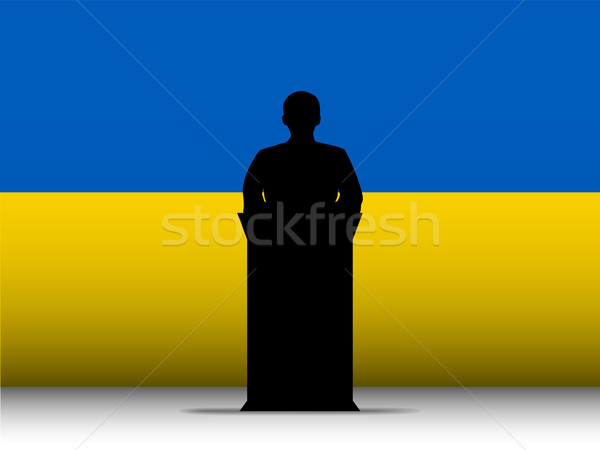 Ukraine  Speech Tribune Silhouette with Flag Background Stock photo © gubh83