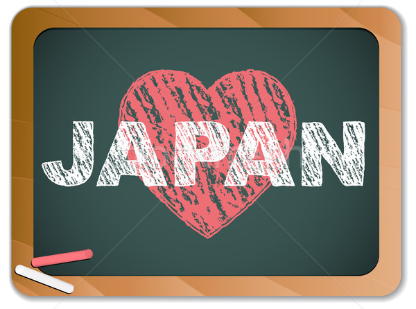 Japonia dragoste tablă cutremur proiect Imagine de stoc © gubh83