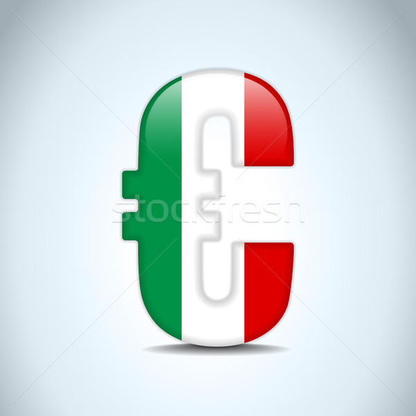 Stock photo: Euro Symbol with Italy Flag