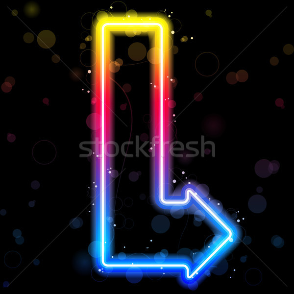ネオン 矢印 虹色 ベクトル 通り 都市 ストックフォト © gubh83