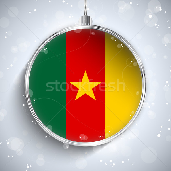 Zdjęcia stock: Wesoły · christmas · srebrny · piłka · banderą · Kamerun