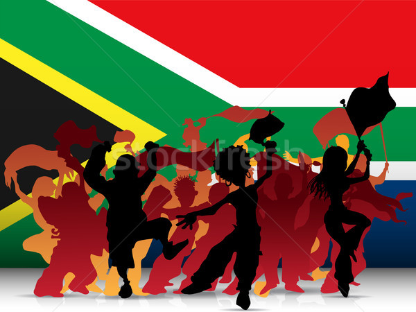 South Africa Sport Fan Crowd with Flag Stock photo © gubh83