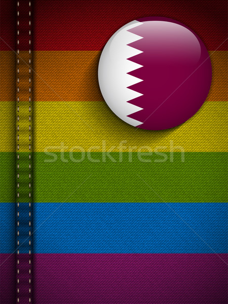 Homo vlag knop jeans weefsel textuur Stockfoto © gubh83