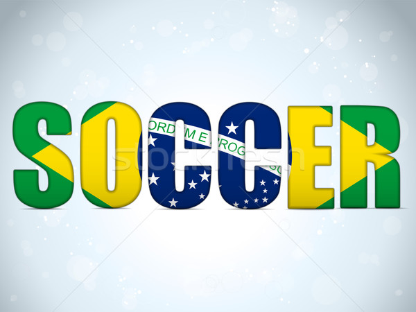 Brazil 2014 Soccer with Brazilian Flag Stock photo © gubh83