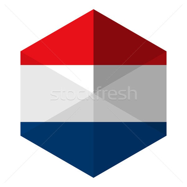 Netherlands Flag Hexagon Flat Icon Button Stock photo © gubh83