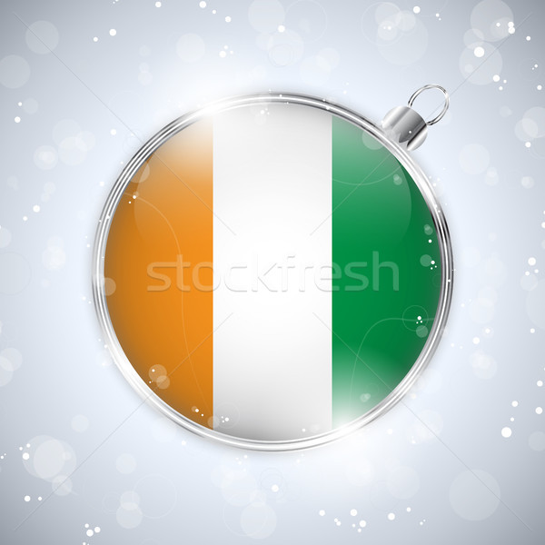 Stockfoto: Vrolijk · christmas · zilver · bal · vlag · Ierland