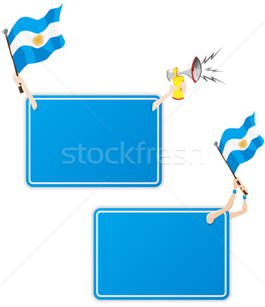Argentina Sport Message Frame with Flag. Set of Two Stock photo © gubh83