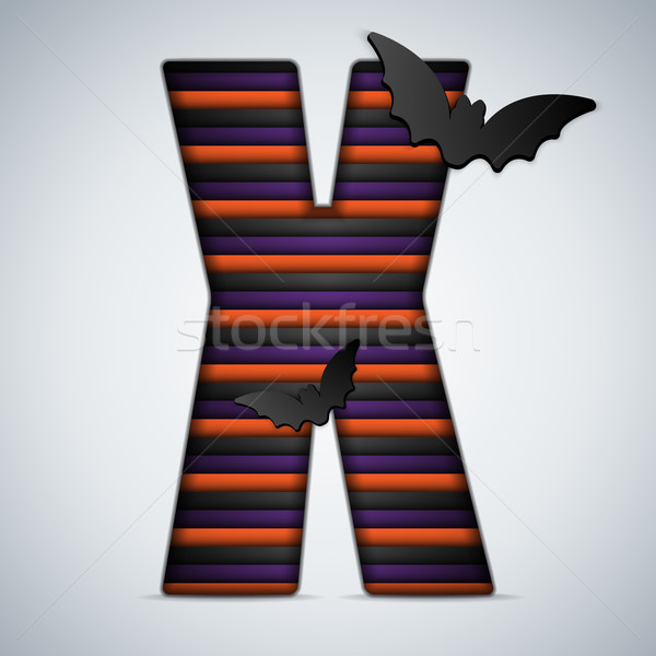 Halloween bat alfabe harfler şerit siyah Stok fotoğraf © gubh83