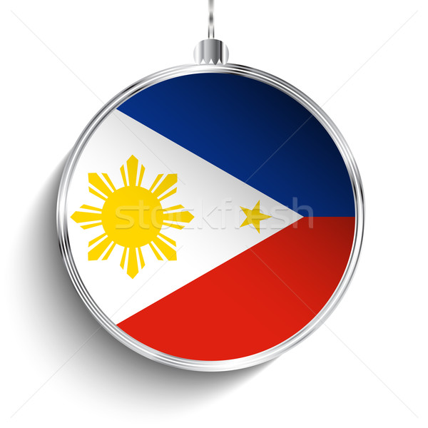 Merry Christmas Silver Ball with Flag Philippines Stock photo © gubh83
