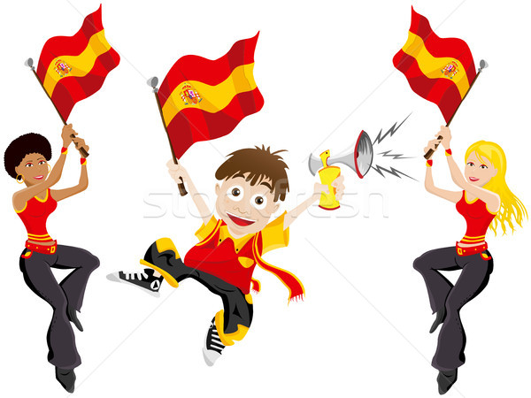Spain Sport Fan with Flag and Horn Stock photo © gubh83