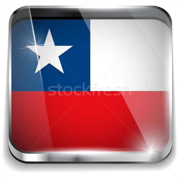Şili bayrak uygulama kare düğmeler Stok fotoğraf © gubh83