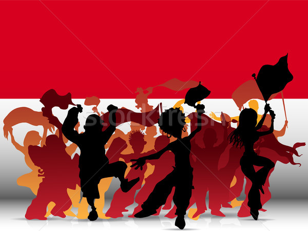 Monaco Sport Fan Crowd with Flag Stock photo © gubh83