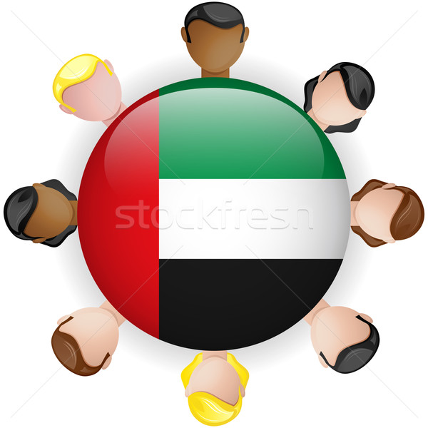 Emirati Arabi Uniti bandiera pulsante lavoro di squadra persone gruppo Foto d'archivio © gubh83